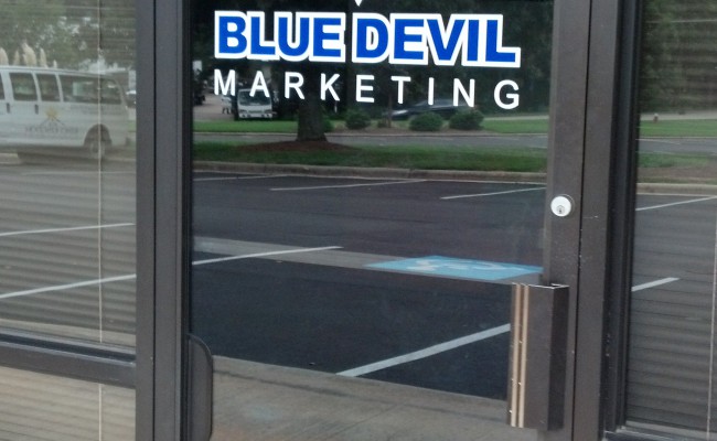 Blue Devil Marketing  Two Layer Door Graphic