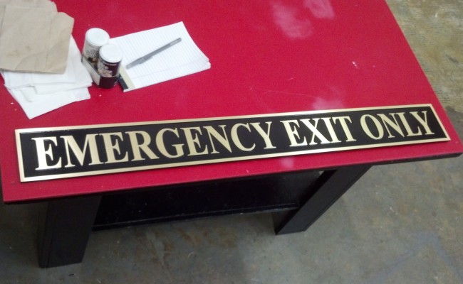 Haydon & Company Emergency Exit Brass Plaque